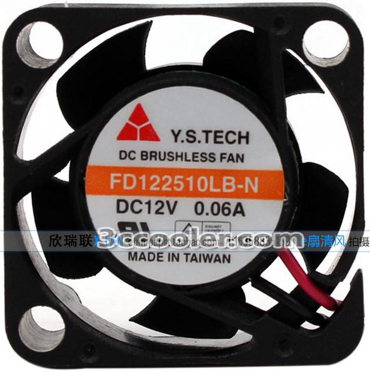 Main image of Y.S TECH FD122510LB-N 25*25*10MM 12VDC 0.06A Dual Balls Bearing 7000rpm  2CFM 18dbA 2 Wires 2 Pins Connector Cooling Fan