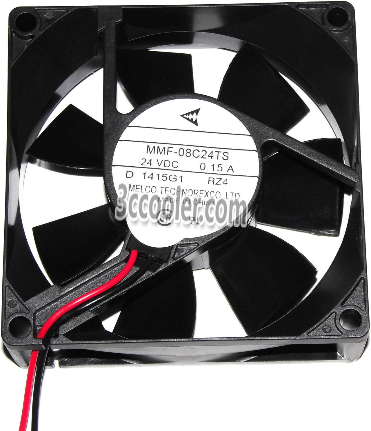 Original Melco 8CM 80*25mm MMF-08C24TS RZ4 24V 0.15A 2 Wires 2 Pins inverter server fan for YASKAWA PLC ABB