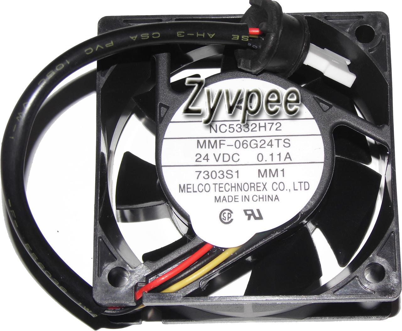 Main image of Zyvpee Melco 6CM NC5332H72 MMF-06G24TS MM1 24V 0.11A 3 Wires 3 pins case fan 6cm ABB PLC fan
