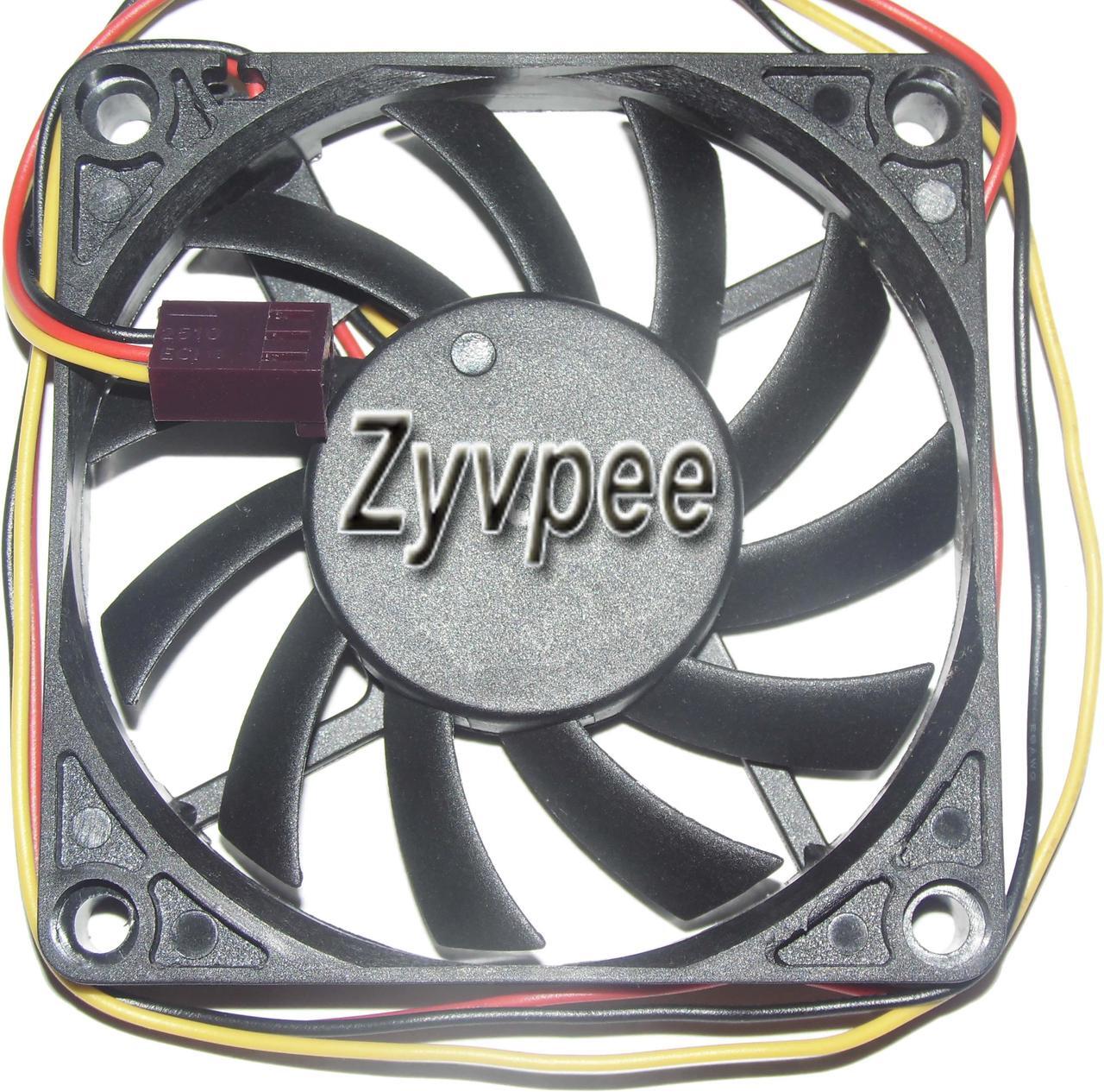 Alt view image 2 of 2 - Zyvpee EVERFLOW 7010 7CM R127010BU 12V 0.45A 3 Wires 3 Pins connector DC square Fan, case Fan