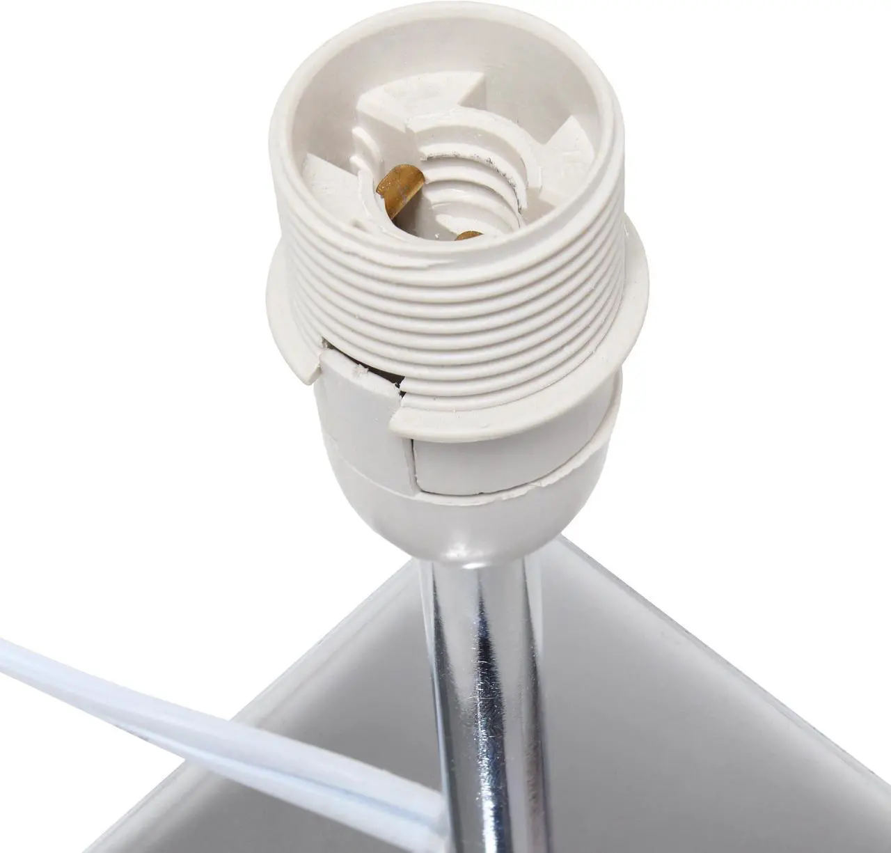 Alt view image 4 of 15 - Simple Designs Mini Chrome Table Lamp with Squared Empire Fabric Shade LT2062-BLK