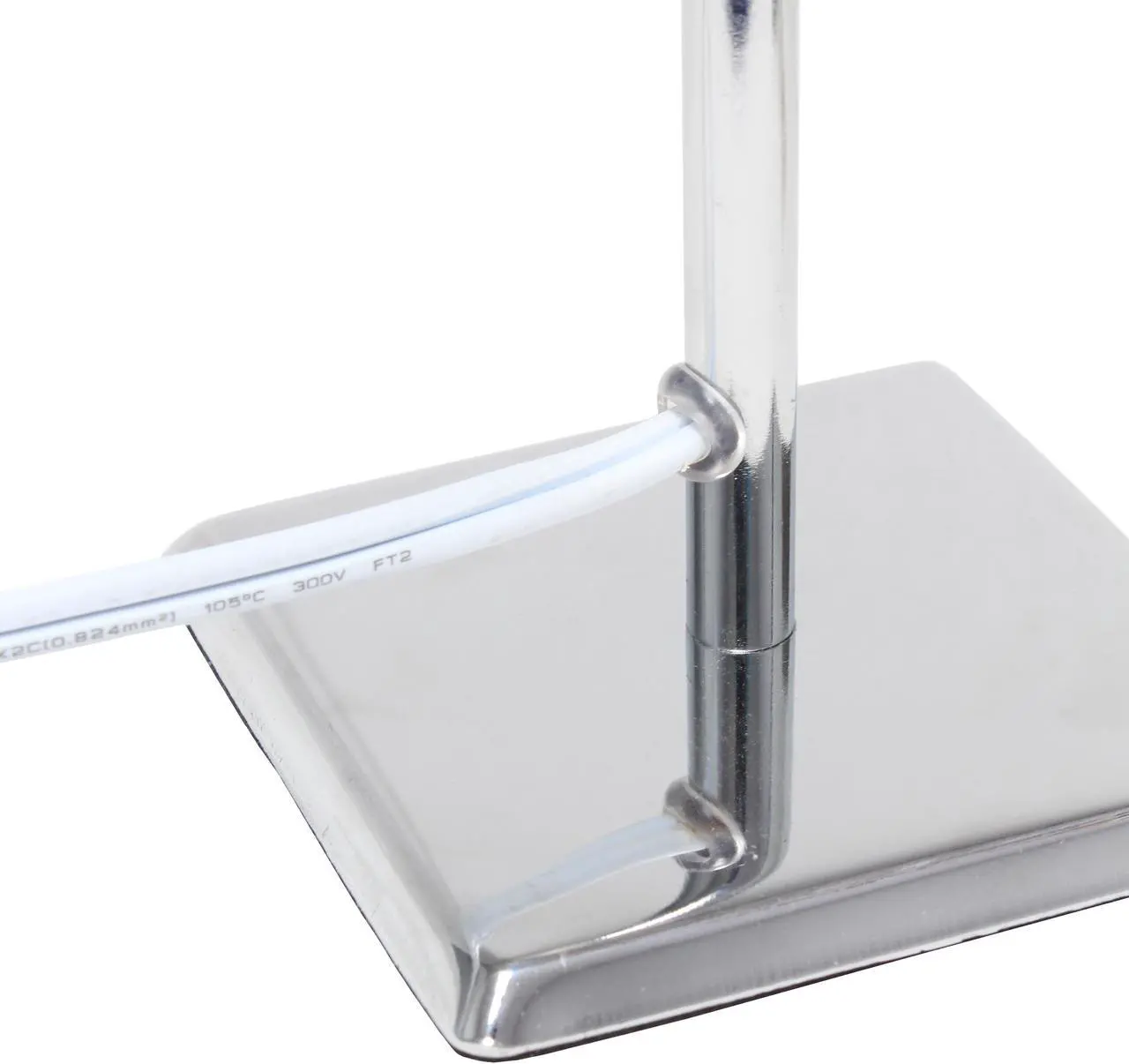 Alt view image 3 of 15 - Simple Designs Mini Chrome Table Lamp with Squared Empire Fabric Shade LT2062-BLK