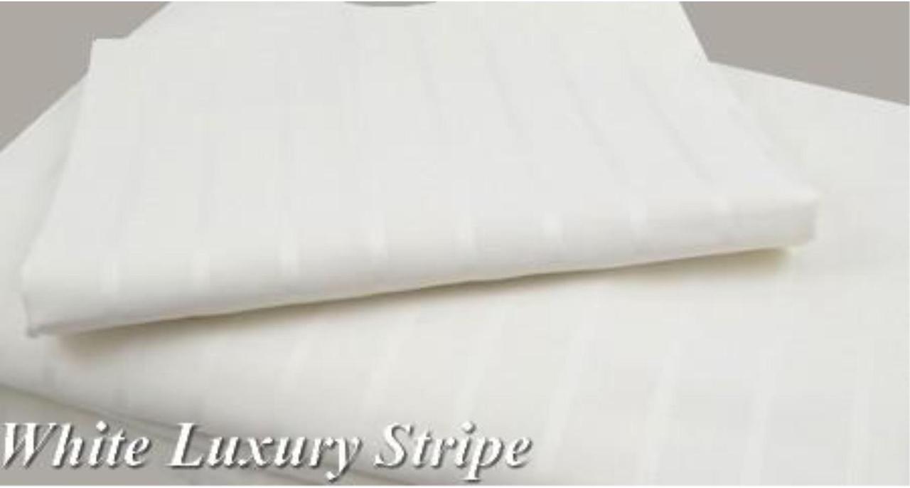 Main image of Organic Cotton Pillow Cases - Queen 20 x 32" White Luxury Stripe
