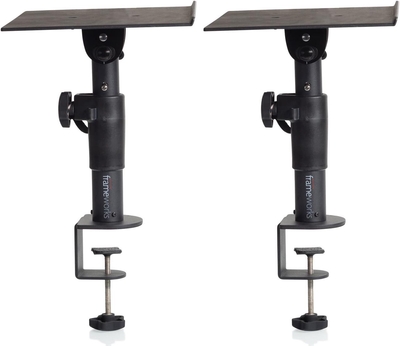 Alt view image 8 of 11 - Gator Cases Frameworks Clamp-On Desktop Studio Monitor Stand, 2-Pack