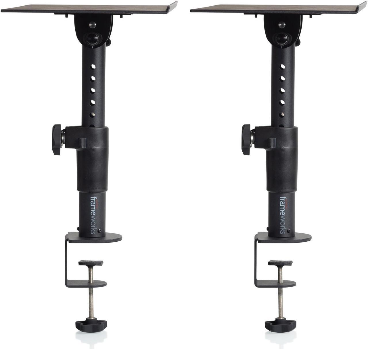 Alt view image 7 of 11 - Gator Cases Frameworks Clamp-On Desktop Studio Monitor Stand, 2-Pack