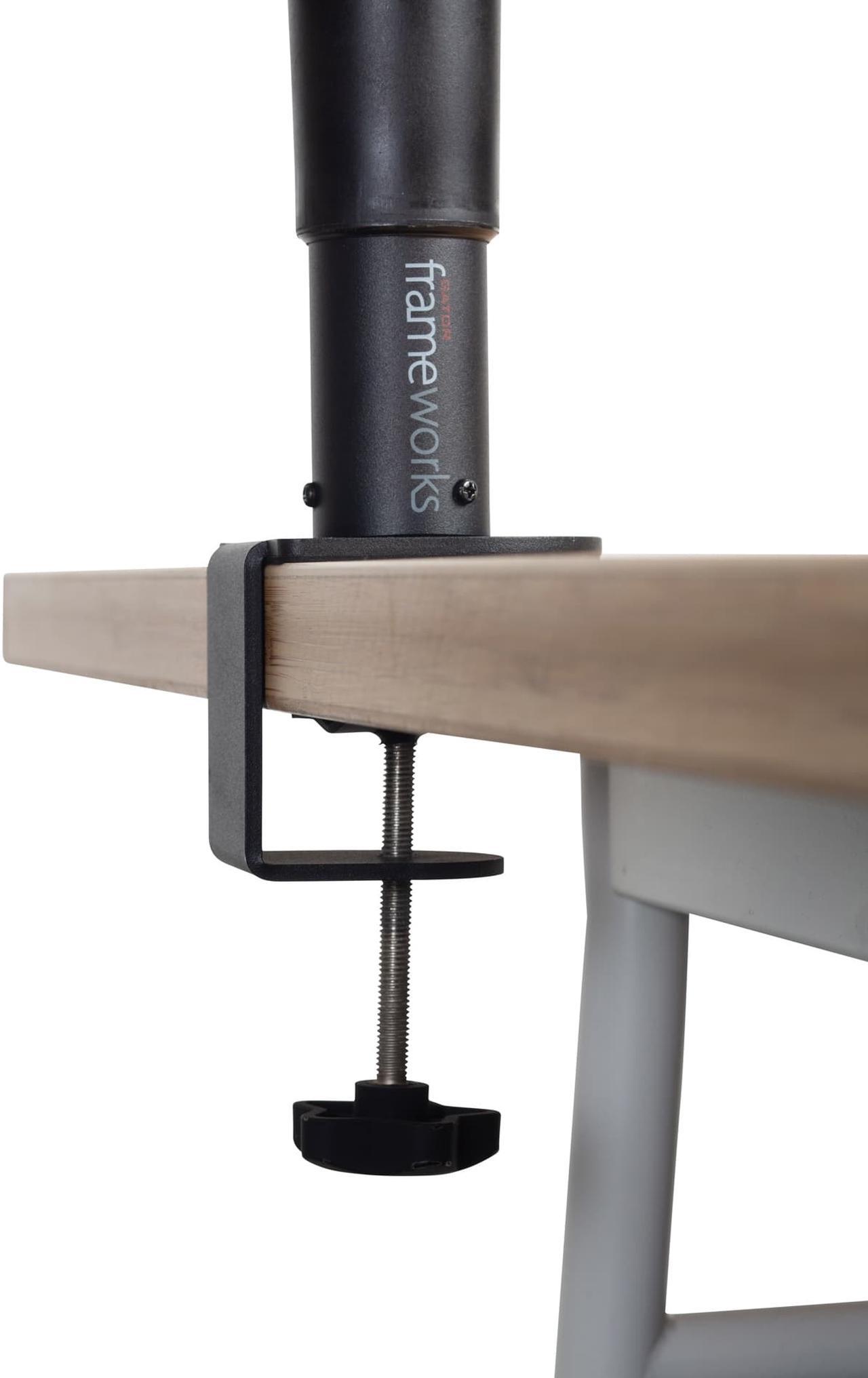 Alt view image 10 of 11 - Gator Cases Frameworks Clamp-On Desktop Studio Monitor Stand, 2-Pack