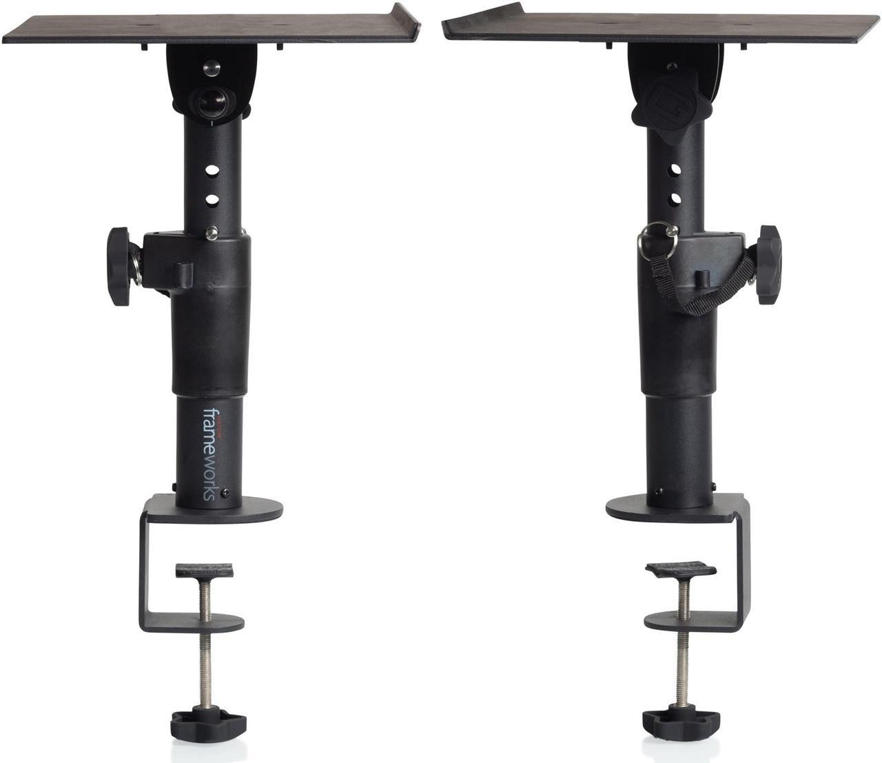 Alt view image 6 of 11 - Gator Cases Frameworks Clamp-On Desktop Studio Monitor Stand, 2-Pack
