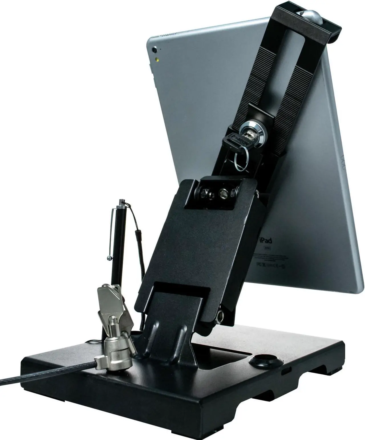 Alt view image 9 of 14 - CTA Digital Flat-Folding Tabletop Security Stand for 7-14 Inch Tablets - Up to 14" Screen Support - 10" Height x 8.3" Width x 7.3" Depth - Countertop, Wall Mountable, Tabletop - Me