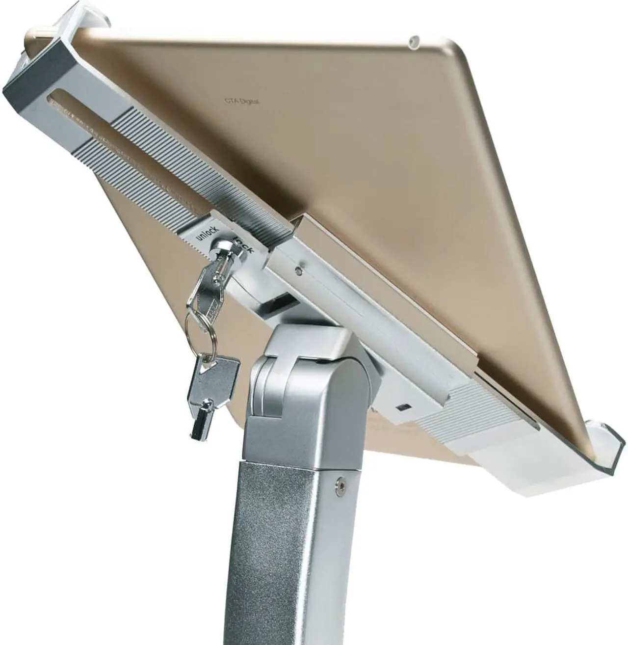 Alt view image 13 of 20 - Cta Digital Universal Dual Security Kiosk With Locking Holder And Anti-Theft Cable For 7-13 Inch Tablets