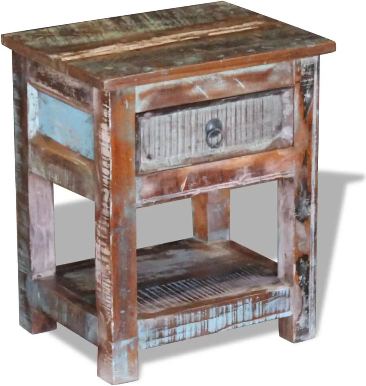 Alt view image 5 of 15 - vidaXL Desk Home Office Desk Computer Desk Workstation Solid Wood Reclaimed