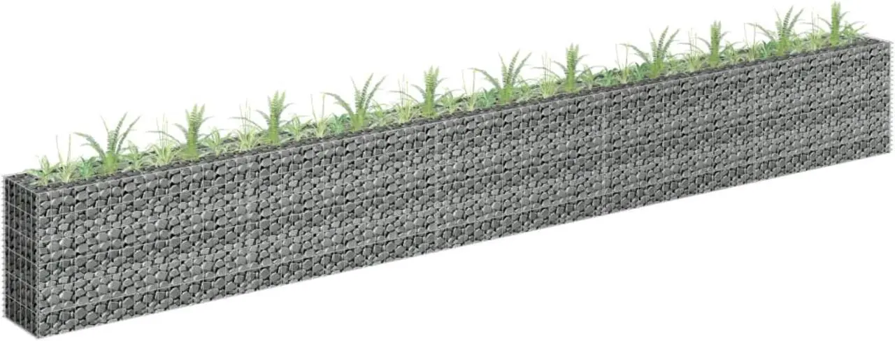 vidaXL Gabion Raised Bed Galvanized Steel 177.2"x11.8"x23.6"