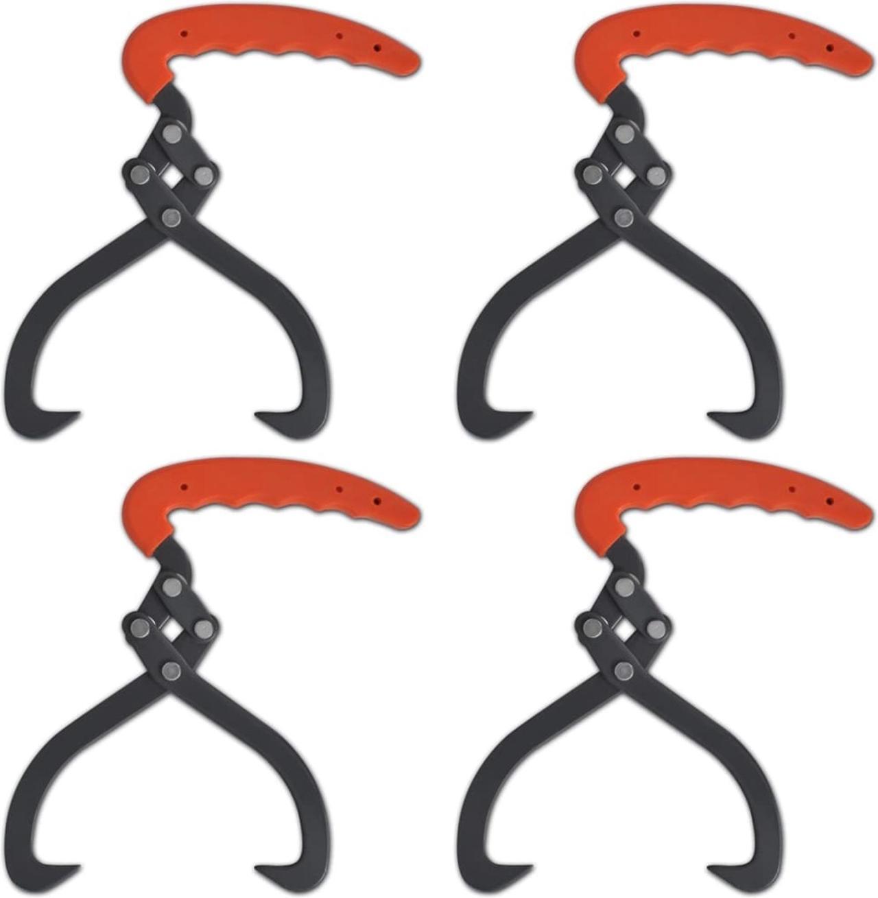 Alt view image 5 of 11 - vidaXL Log Tongs 4 Pcs Skidding Tongs with PVC Handle Log Grabber Carbon Steel