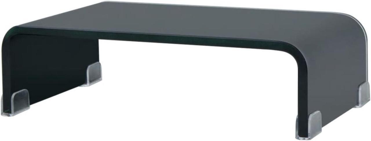 Alt view image 7 of 12 - vidaXL TV Stand Monitor Stand Desktop Stand TV Console Media Unit Glass Black