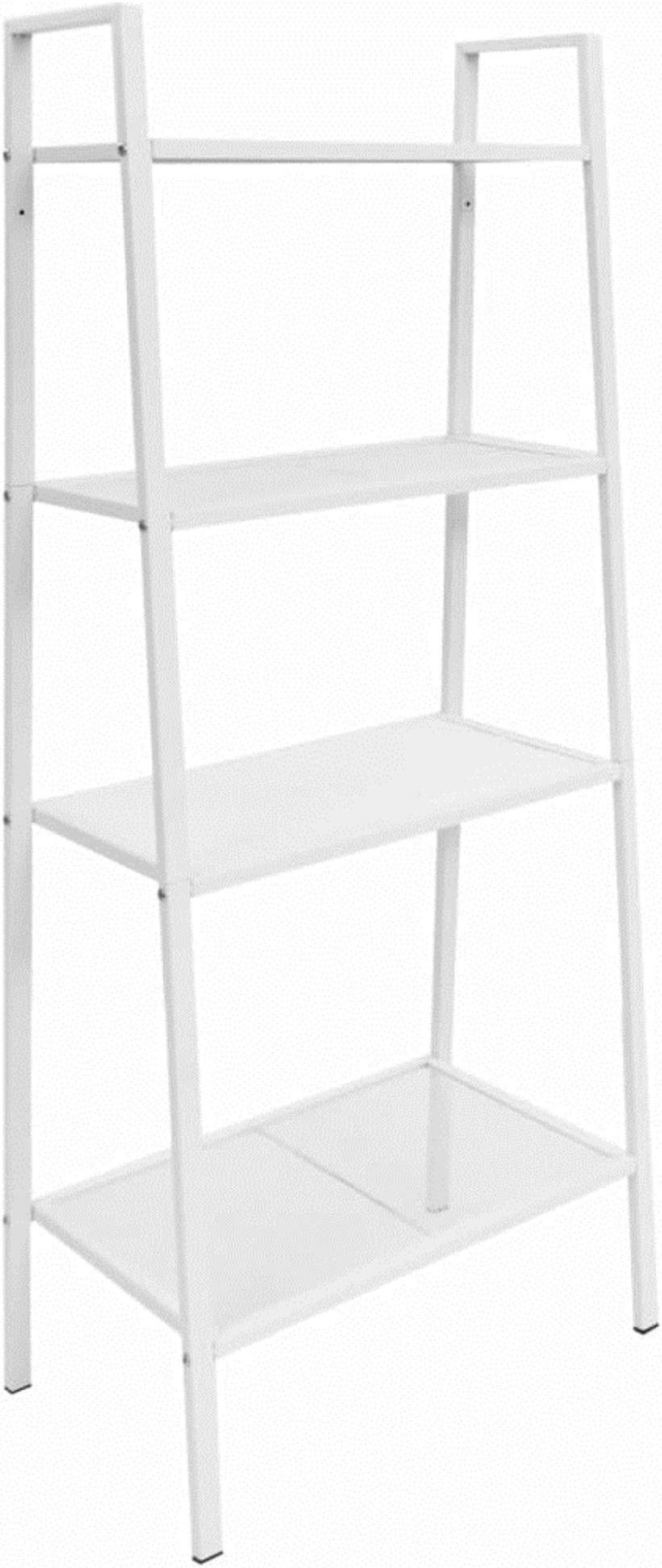 Alt view image 6 of 12 - vidaXL Bookcase 4-Tiers Ladder Bookcase Plant Display Shelving Unit Metal White
