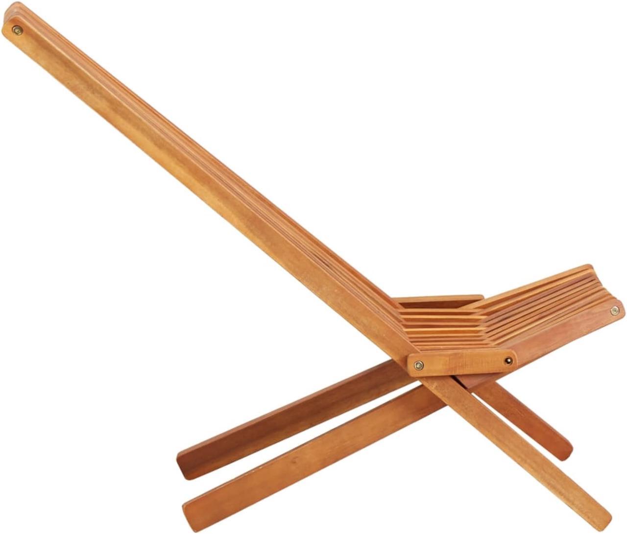 Alt view image 10 of 12 - vidaXL Solid Acacia Wood Folding Patio Lounge Chair Modern Garden Deck Chair