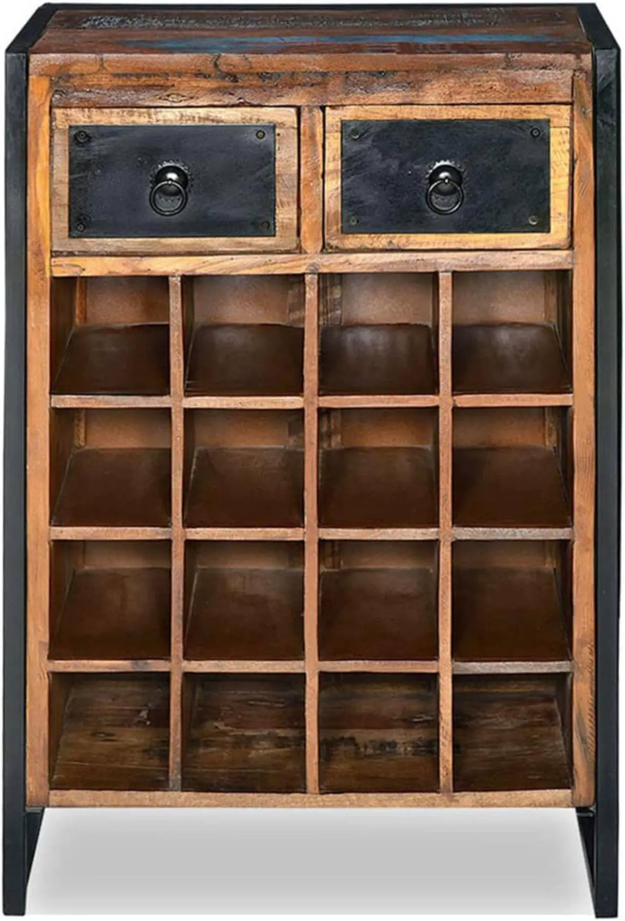 Alt view image 8 of 17 - vidaXL Wine Cabinet Bottle Holder Floor Wine Cabinet Solid Reclaimed Wood