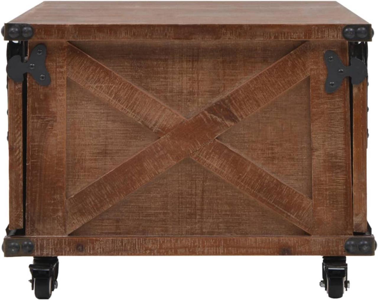 Alt view image 10 of 15 - vidaXL Coffee Table Sofa End Table Side Table Solid Wood Fir Brown 35.8 Inch