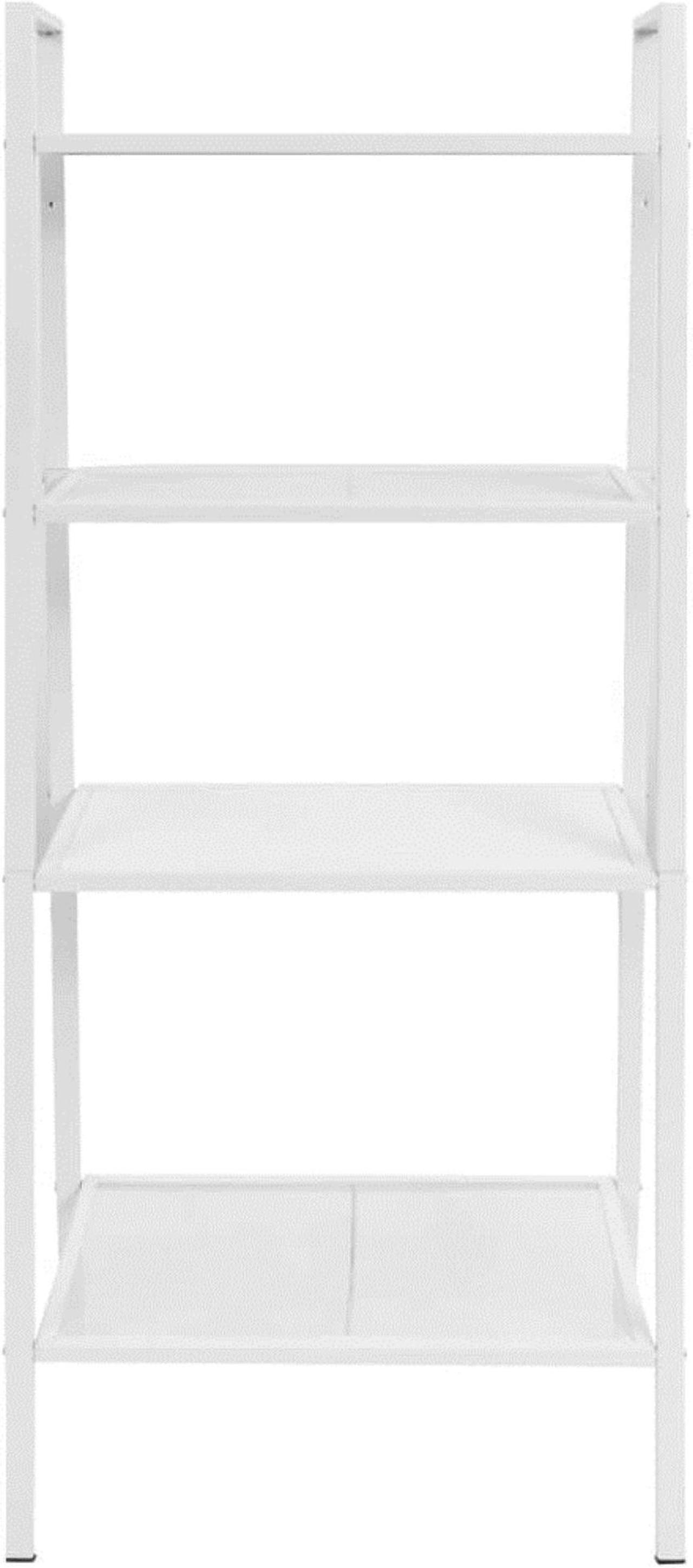 Alt view image 7 of 12 - vidaXL Bookcase 4-Tiers Ladder Bookcase Plant Display Shelving Unit Metal White
