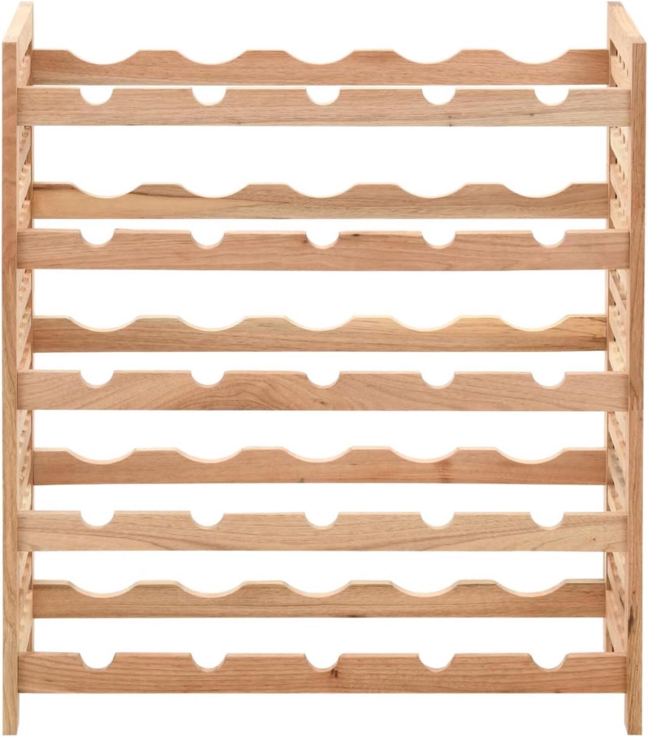 Alt view image 8 of 14 - vidaXL Wine Rack for 25 Bottles Solid Walnut Wood 24.8"x9.8"x28.7"