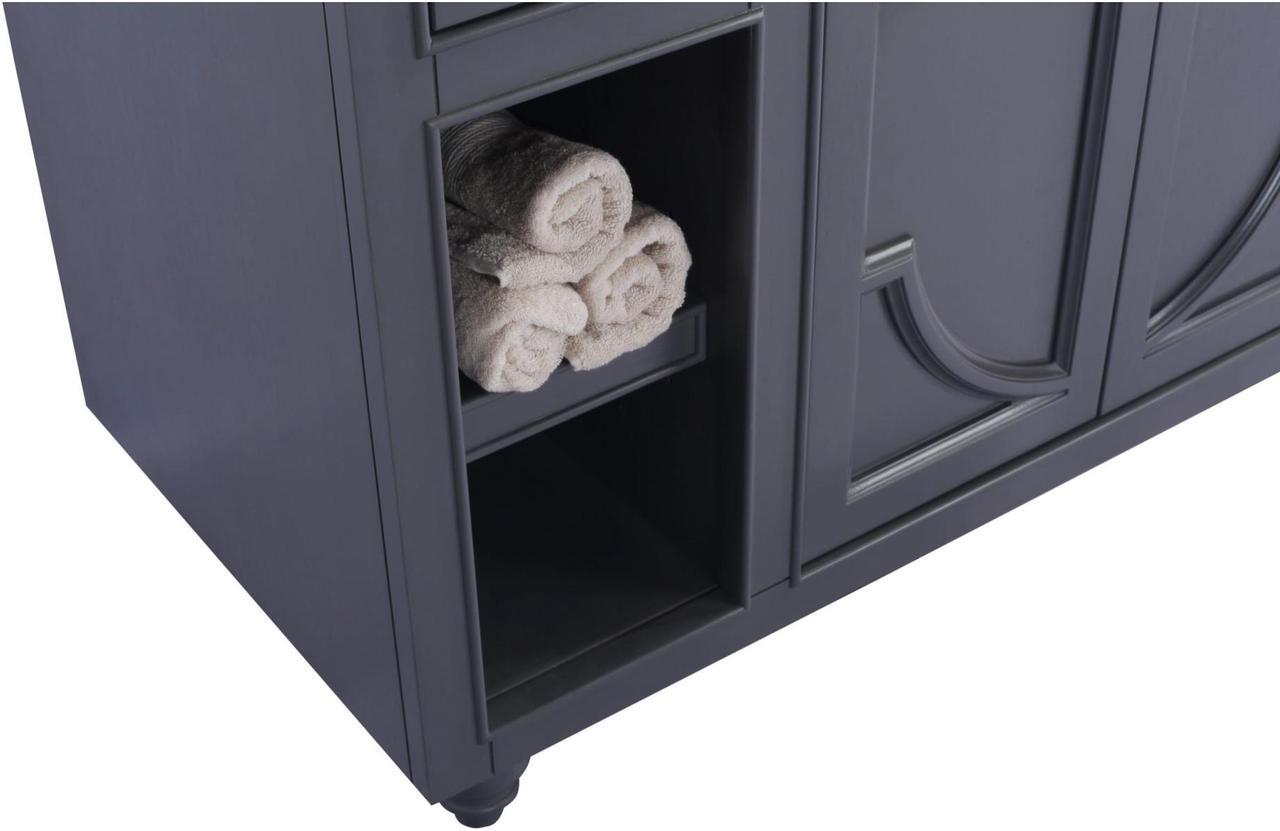 Alt view image 3 of 10 - Odyssey - 48 - Maple Grey Cabinet + Matte White VIVA Stone Solid Surface Countertop
