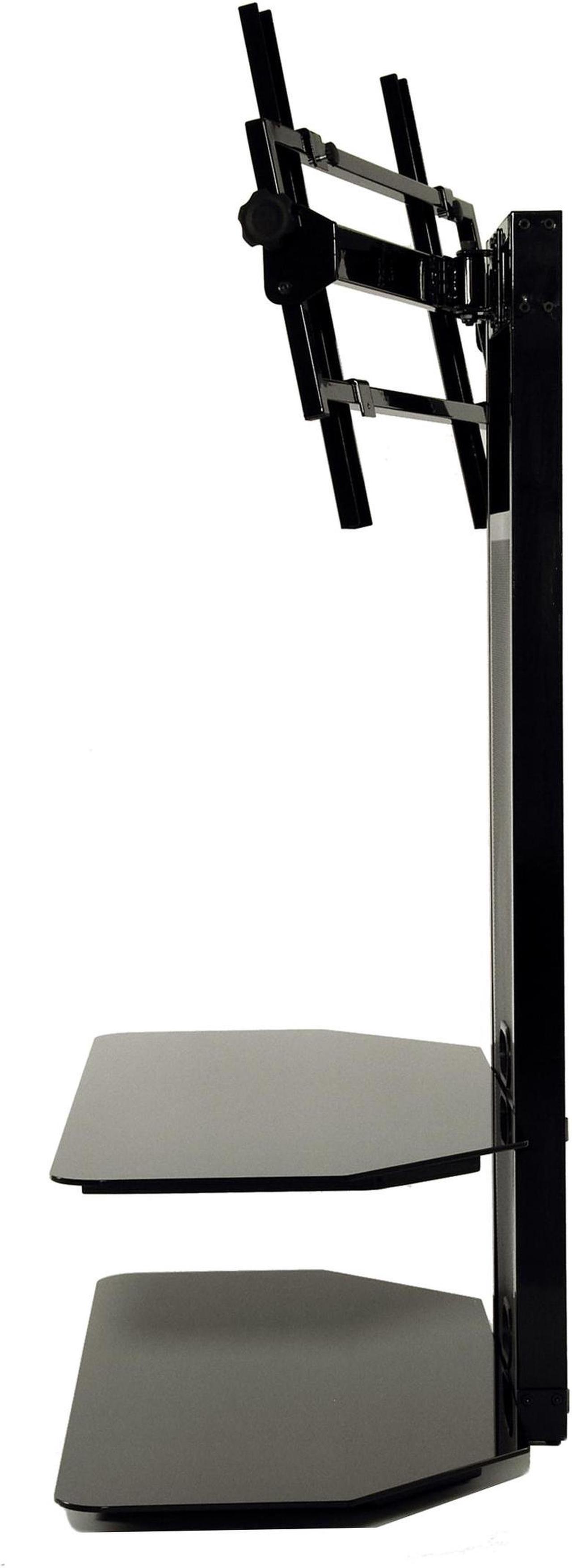 Alt view image 3 of 6 - Flat panel TV mounting system w/ 2 AV shelves for up to 80" plasma or LCD/LED TVs
