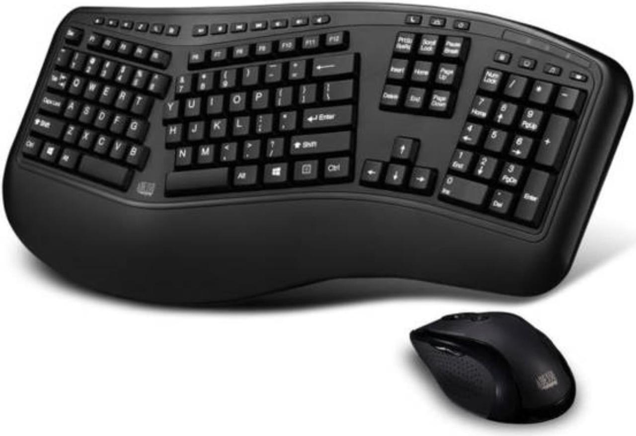 Alt view image 3 of 3 - Adesso WKB-1500GB Tru-Form Media 1500 - Wireless Ergonomic Keyboard and Laser Mouse