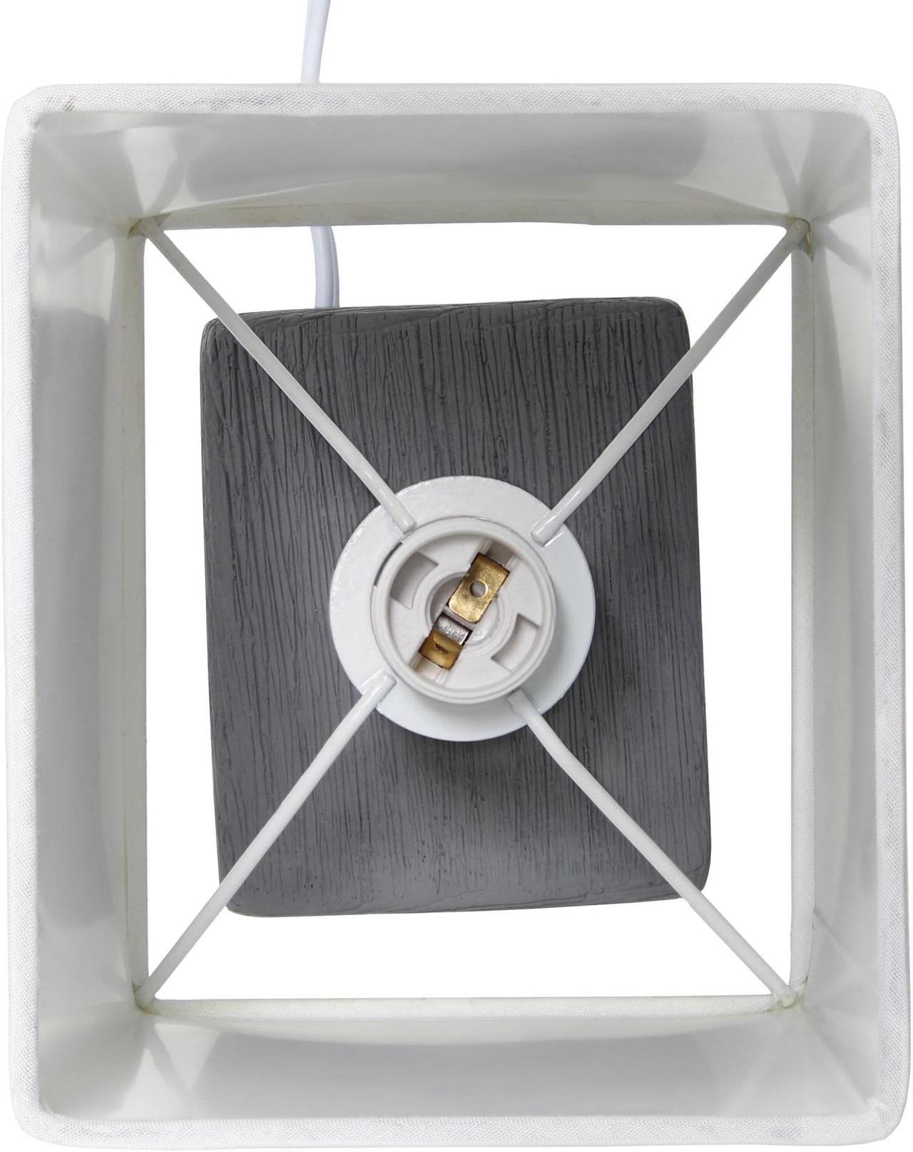 Alt view image 6 of 13 - Simple Designs Petite Faux Stone Table Lamp with Fabric Shade, Gray with White Shade