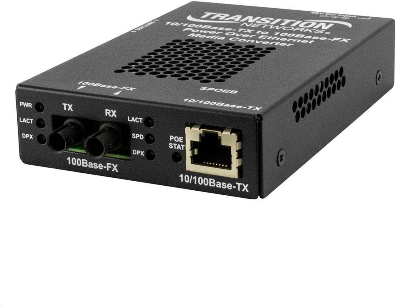 Alt view image 11 of 17 - Transition Networks Stand-alone Fast Ethernet PoE Media Converter