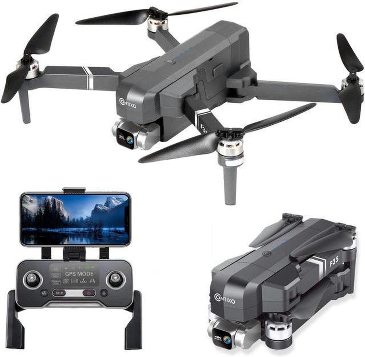 Alt view image 8 of 12 - Contixo F35 GPS Drone with 4K UHD Camera 2-Axis Self-stabilizing Gimbal 5G WiFi FPV RC Quadcopter Brushless Drone for Adults, Bonus 64GB SD Card Carrying Case