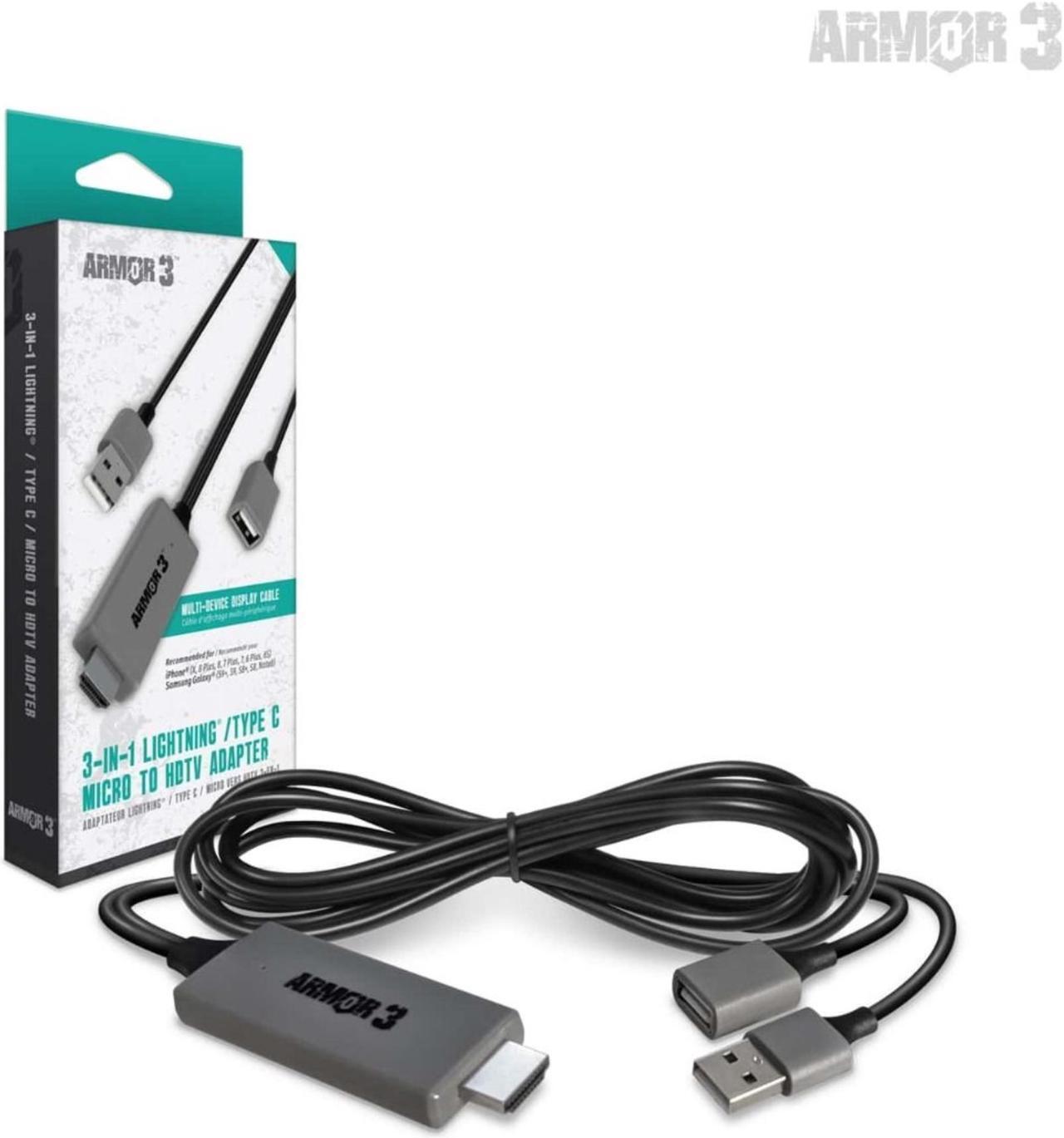Main image of ARMOR3 M07460 3 IN 1 LIGHTNING TYPE C MICRO TO HDTB ADAPTER
