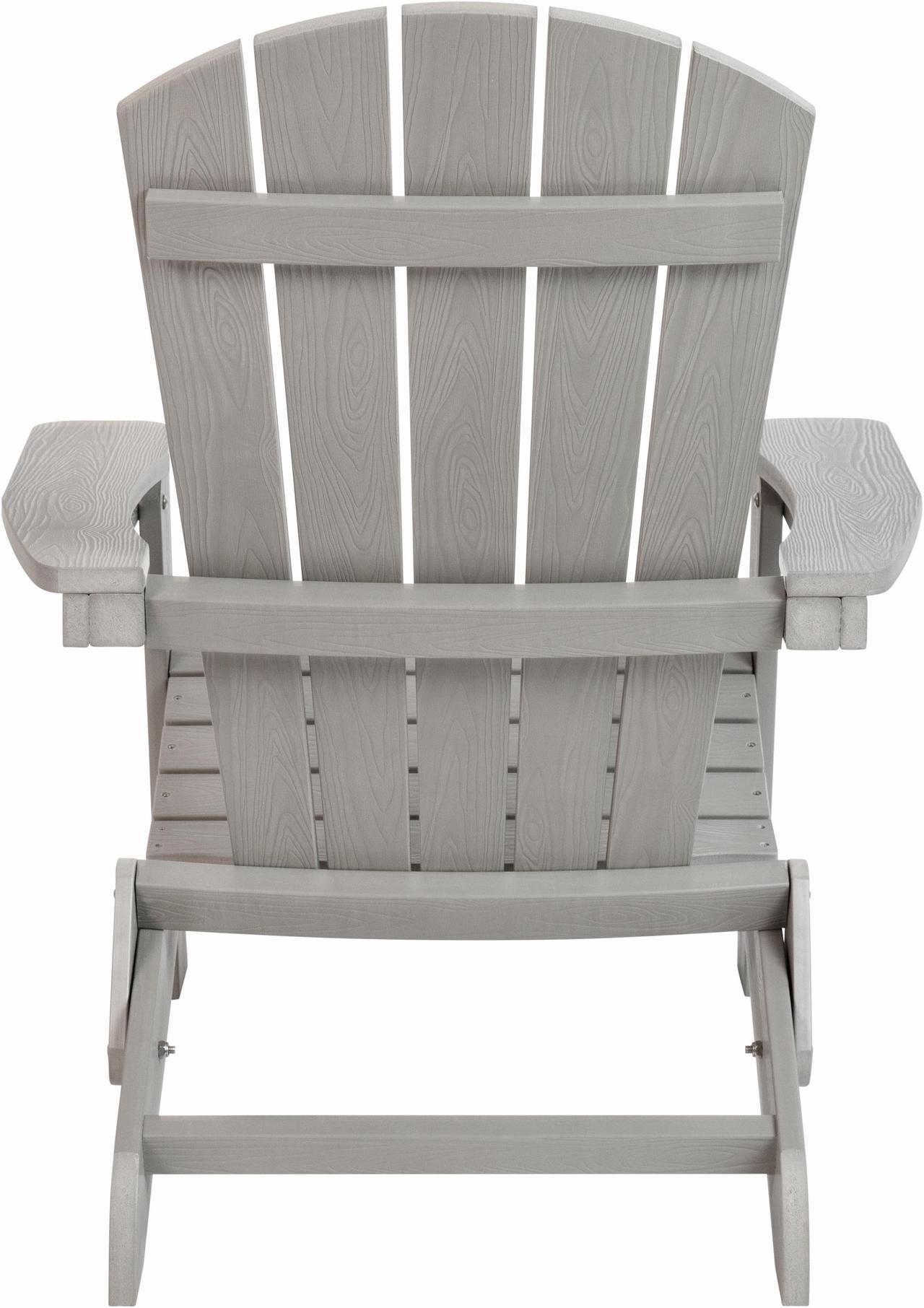 Alt view image 10 of 20 - Charlestown All-Weather Poly Resin Indoor/Outdoor Folding Adirondack Chair in Gray