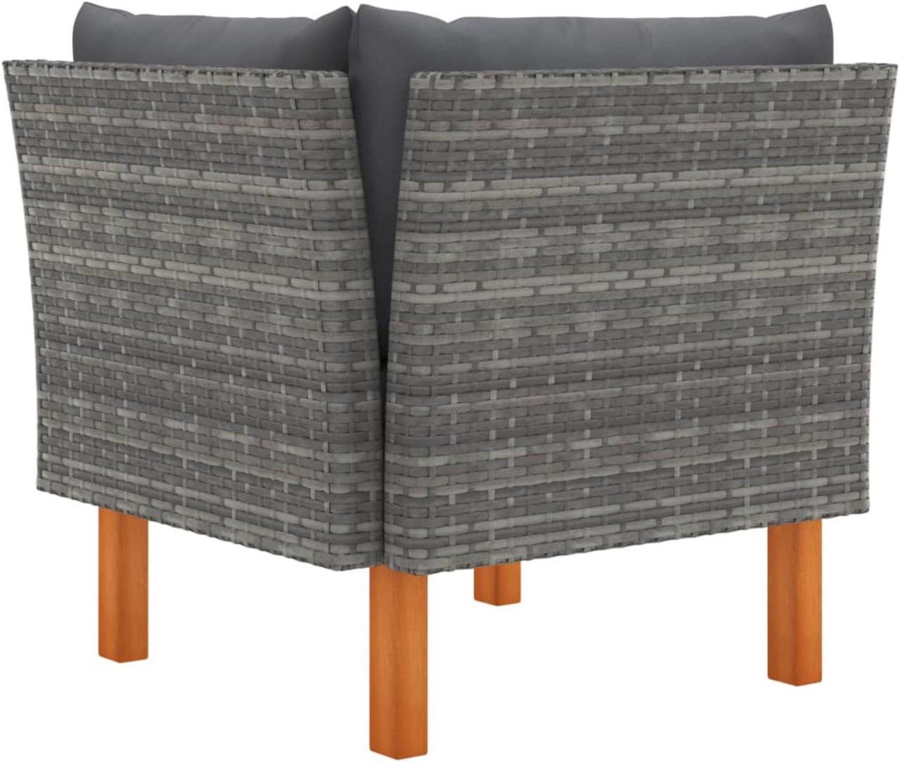 Alt view image 9 of 13 - vidaXL Corner Sofa Sectional Sofa with Cushions for Garden Solid Wood PE Rattan