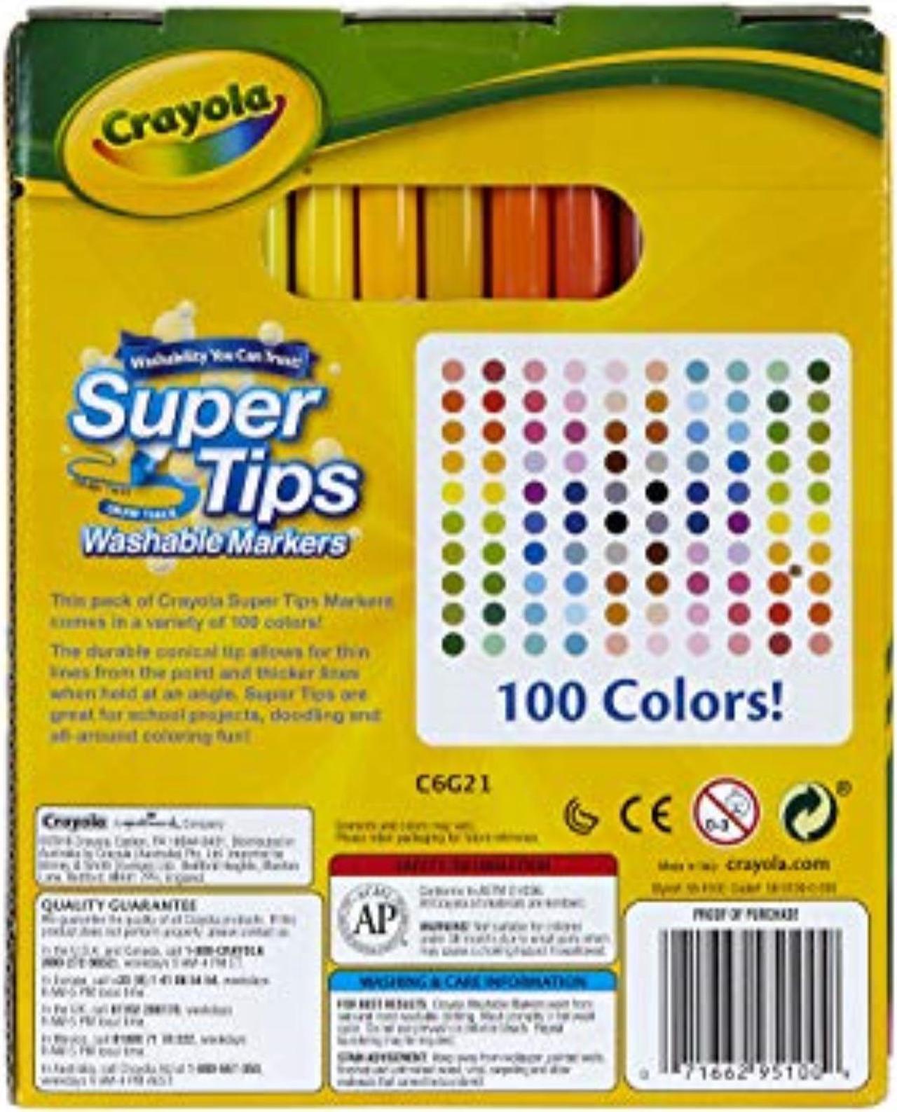 Alt view image 8 of 16 - Crayola Markers Super Tips Washable 100/ST Assorted 585100