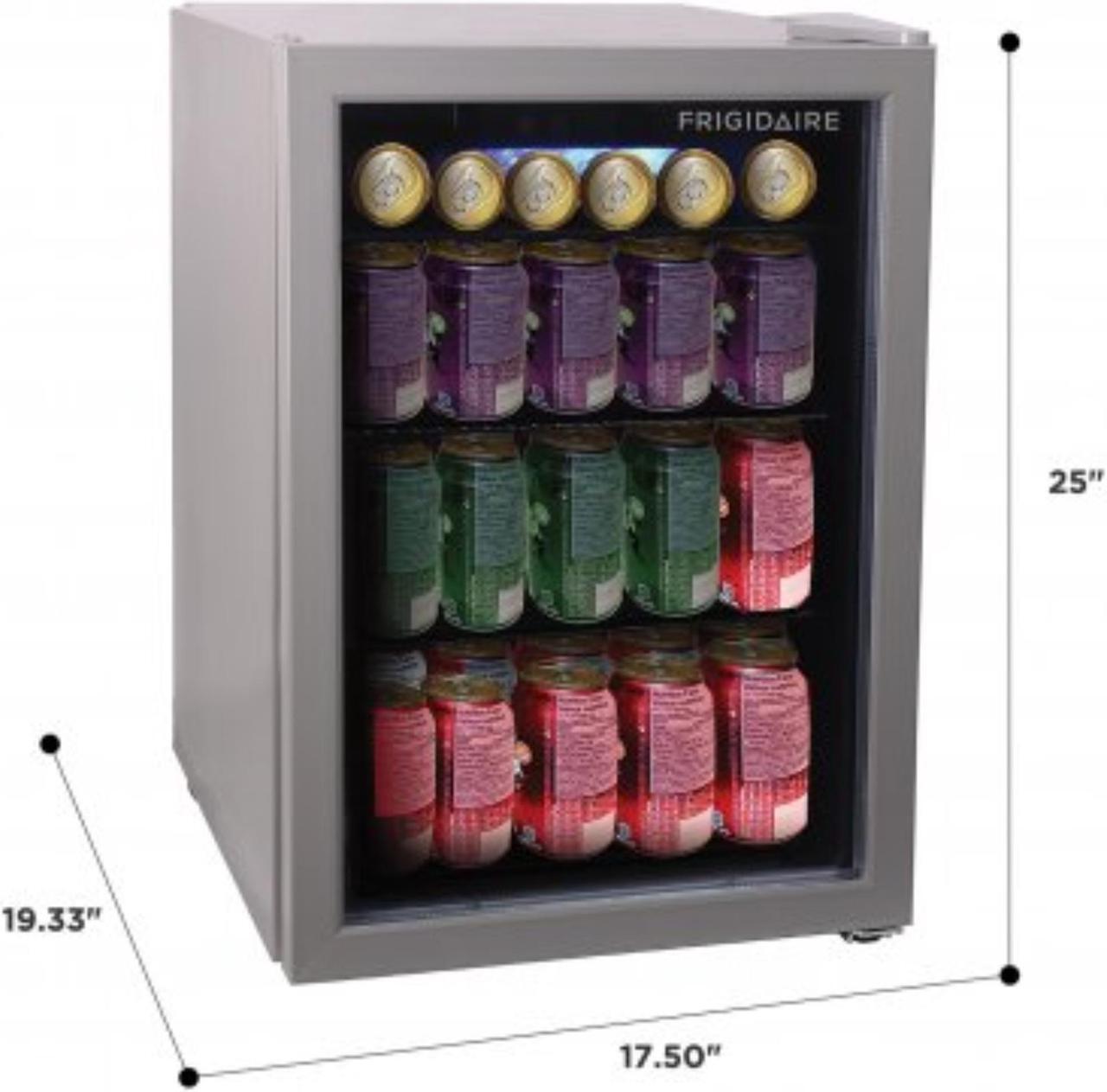 Alt view image 4 of 8 - Frigidaire EFMIS9000 2.6-Cubic-Foot 88-Can Glass Door Beverage Center Compact Refrigerator