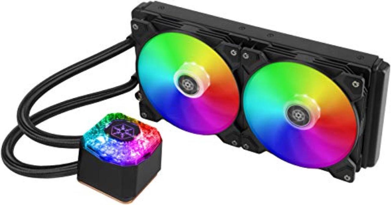 Main image of Silverstone IceGem 280, 280mm high-performance ARGB AIO liquid cooler with 2 x 140mm ARGB fans