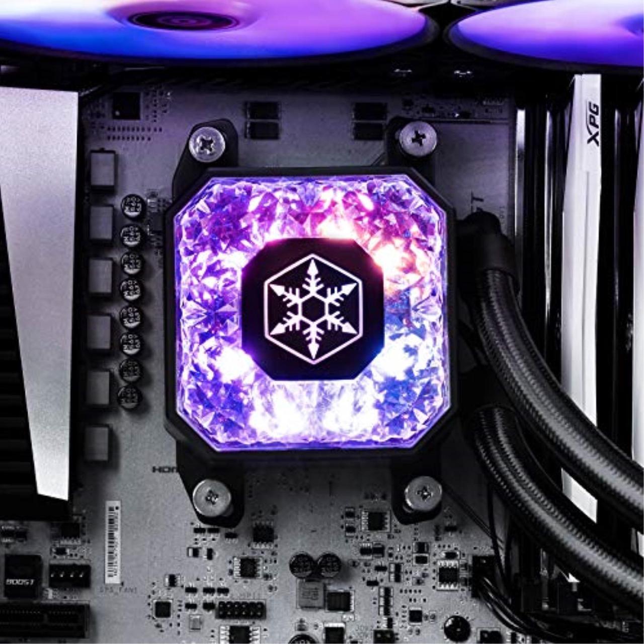 Alt view image 4 of 7 - Silverstone IceGem 280, 280mm high-performance ARGB AIO liquid cooler with 2 x 140mm ARGB fans