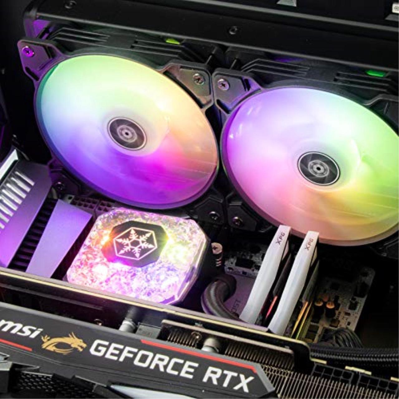 Alt view image 5 of 7 - Silverstone IceGem 280, 280mm high-performance ARGB AIO liquid cooler with 2 x 140mm ARGB fans