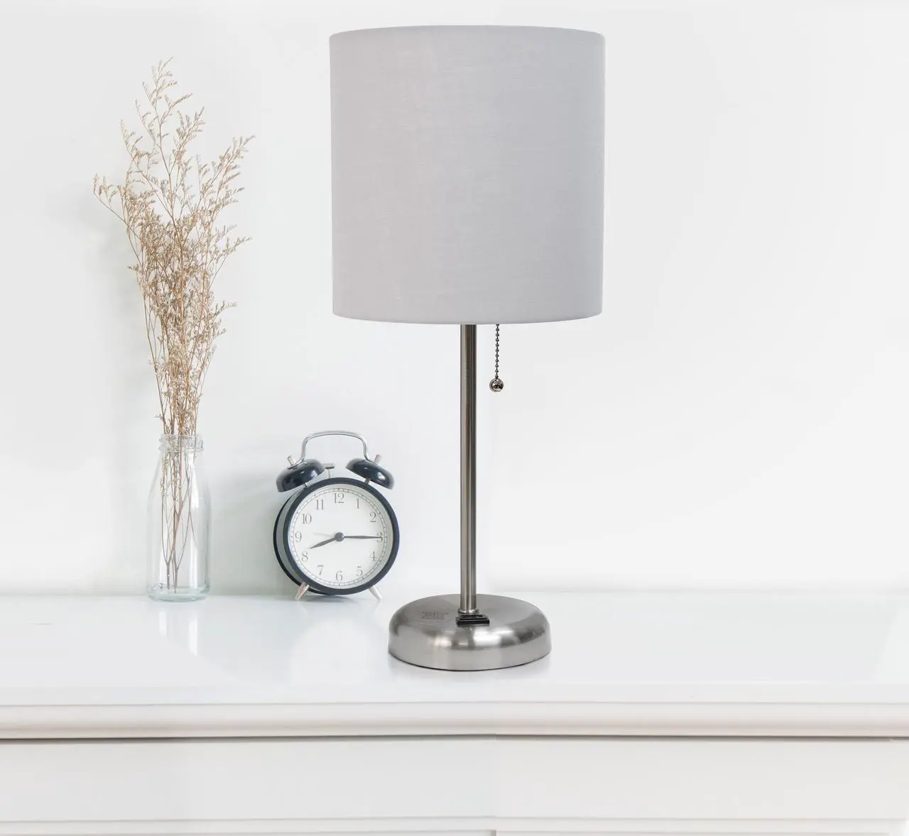 Alt view image 6 of 16 - LimeLights Stick Lamp with Charging Outlet and Fabric Shade Two Pack Set