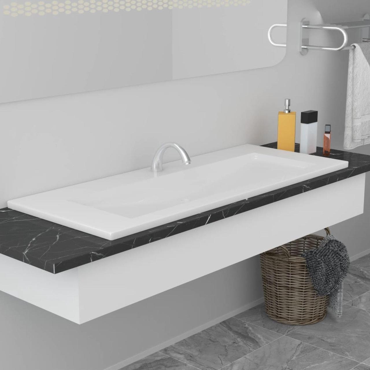 Alt view image 6 of 18 - vidaXL Wash Basin Built-in Basin Vanity Sink Small Basin Bath Sink Ceramic White