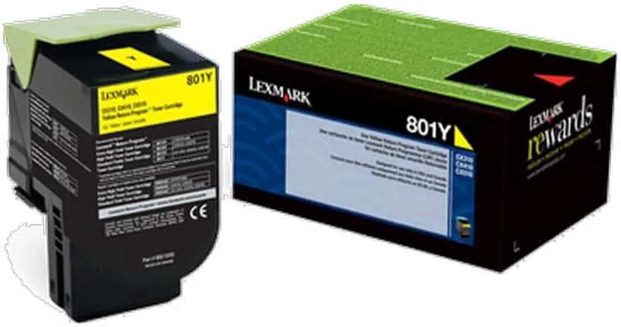 Alt view image 3 of 5 - Lexmark Yellow Return Program Toner Cartridge for US Government (1 000 Yield) (TAA Compliant Version of 80C10Y0) 80C00