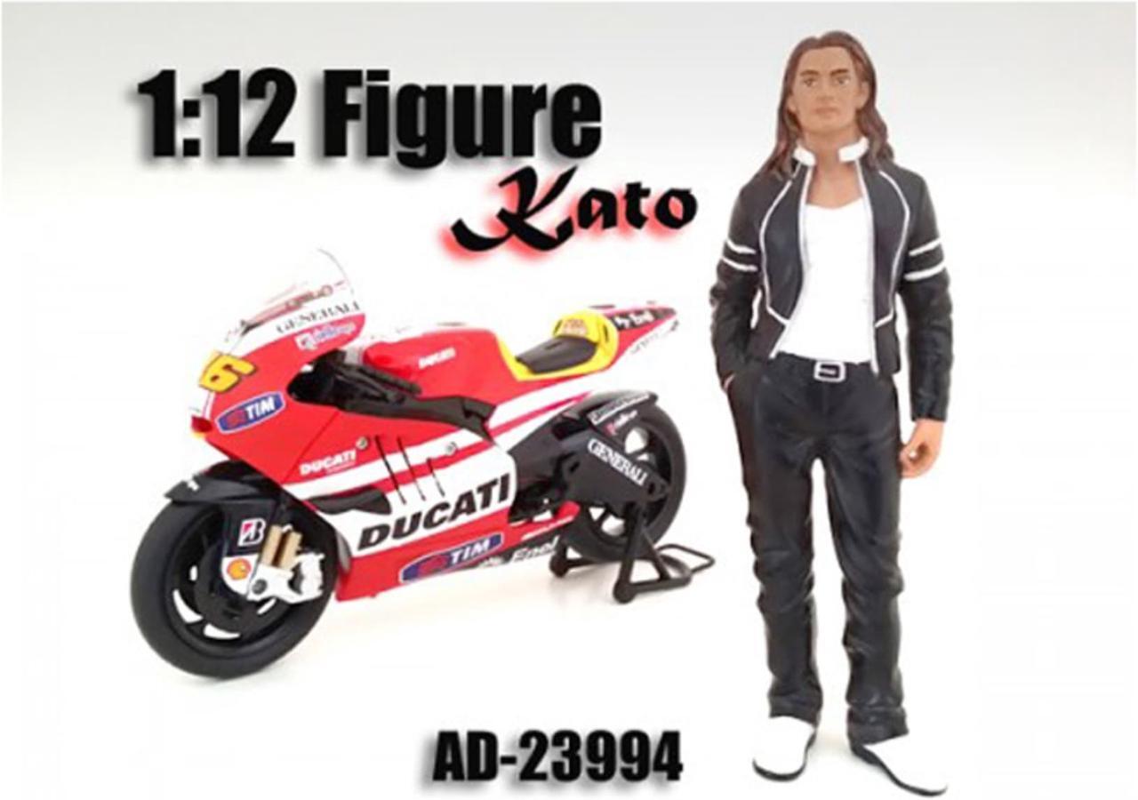 Alt view image 2 of 9 - Biker Kato Figure / Figurine For 112 Scale Motorcycles by American Diorama 23994