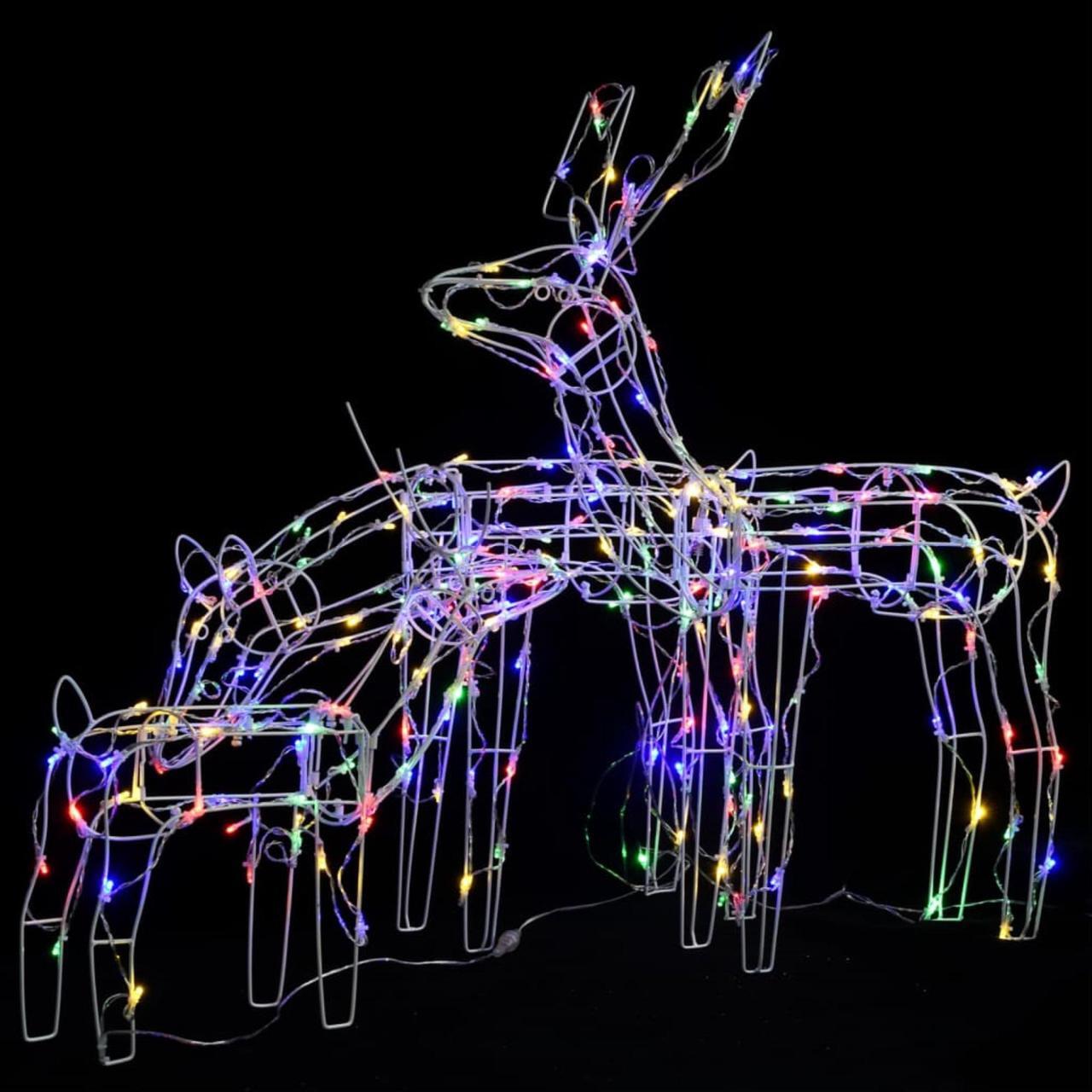 Alt view image 9 of 13 - vidaXL Christmas Reindeers 3 Pcs Christmas Lighting Decoration Multicolor