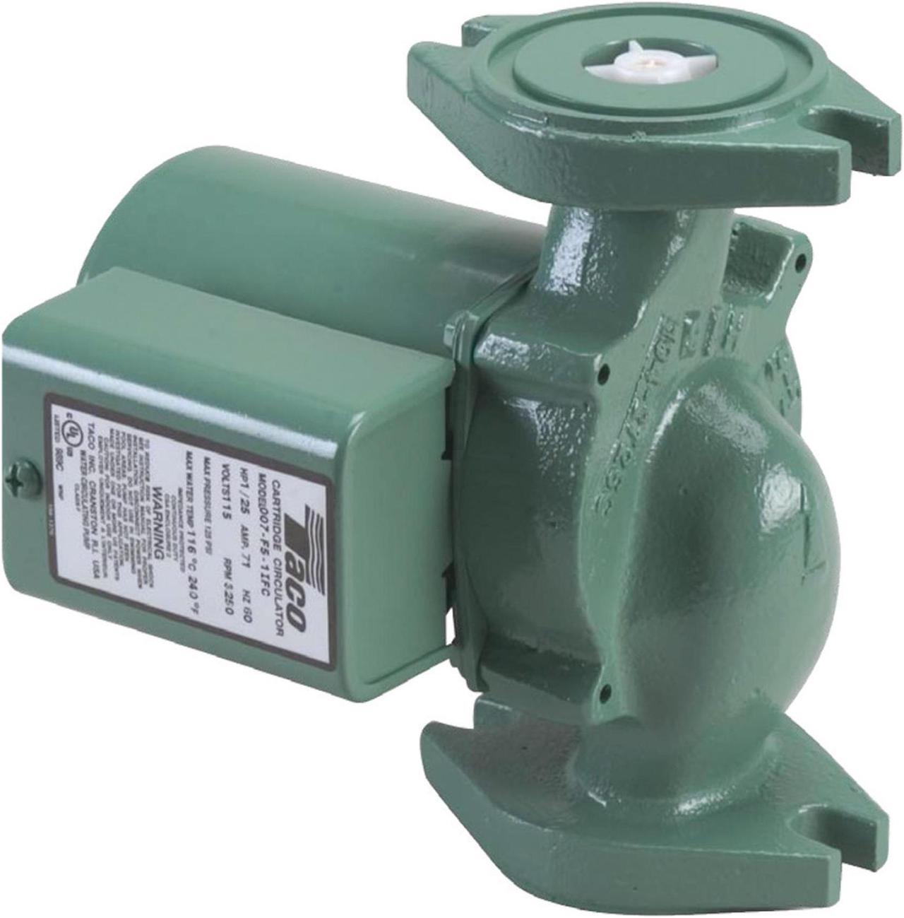 Alt view image 8 of 8 - Taco Model 007 (007-F5) Cast Iron Cartridge Circulator Pump (1/25 HP, 125 PSI)