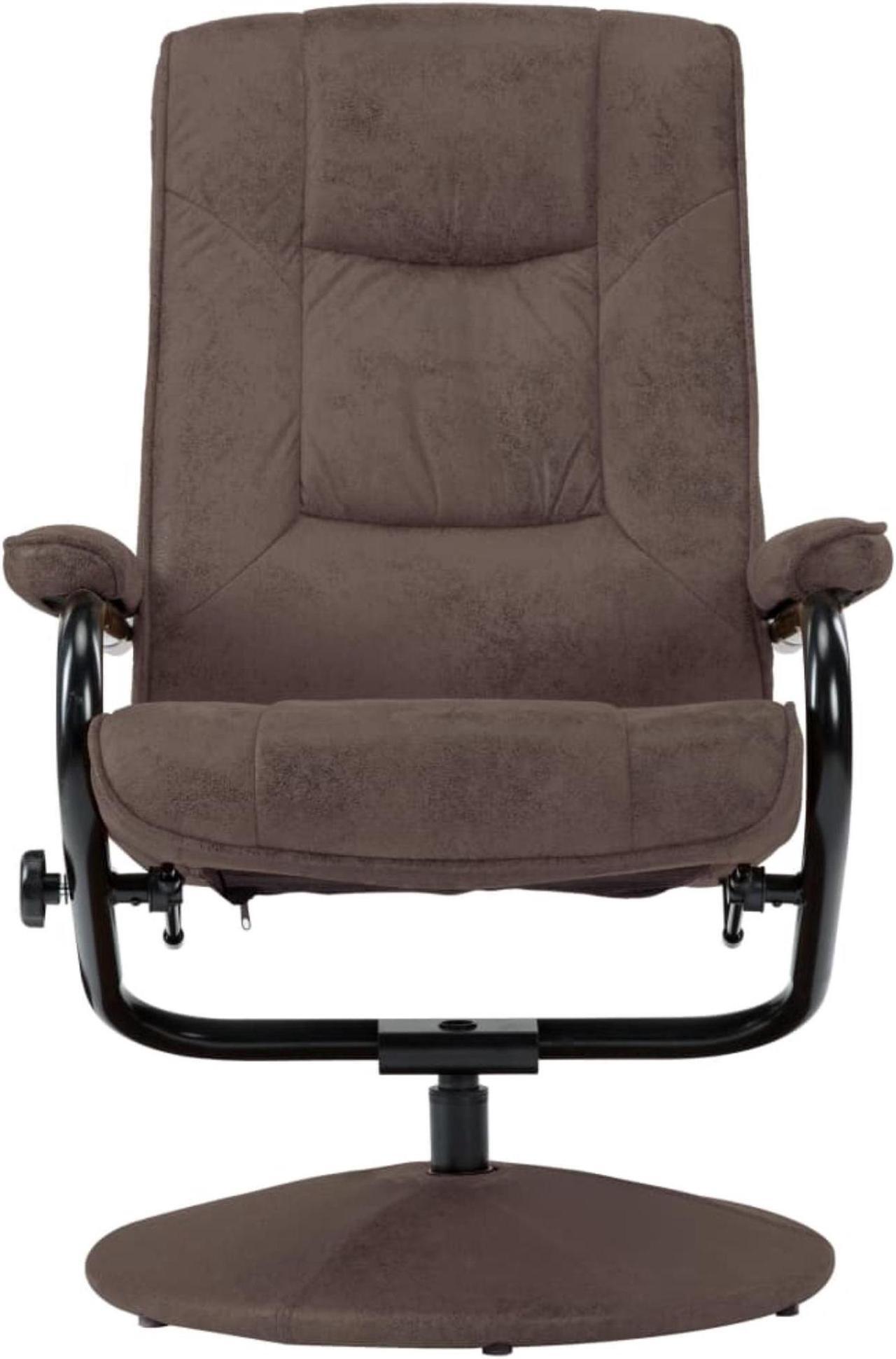 Alt view image 9 of 15 - vidaXL Recliner Swivel Recliner Armchair with Footrest Brown Faux Suede Leather