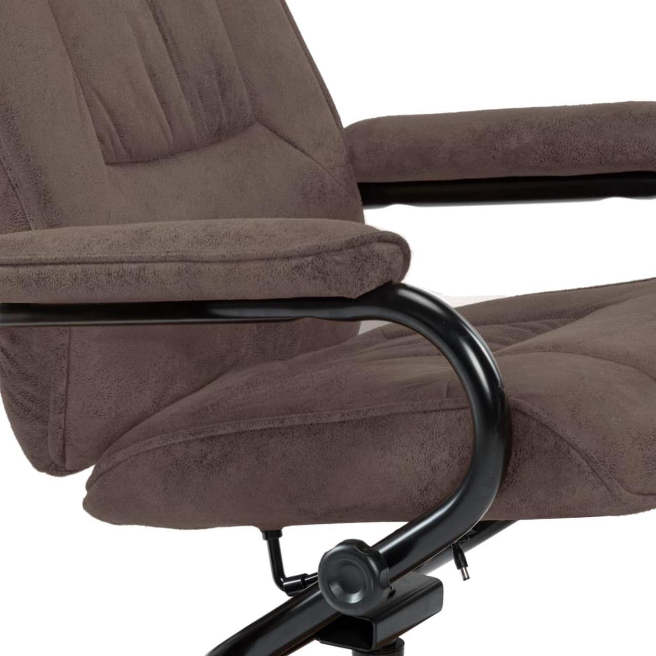 Alt view image 10 of 15 - vidaXL Recliner Swivel Recliner Armchair with Footrest Brown Faux Suede Leather