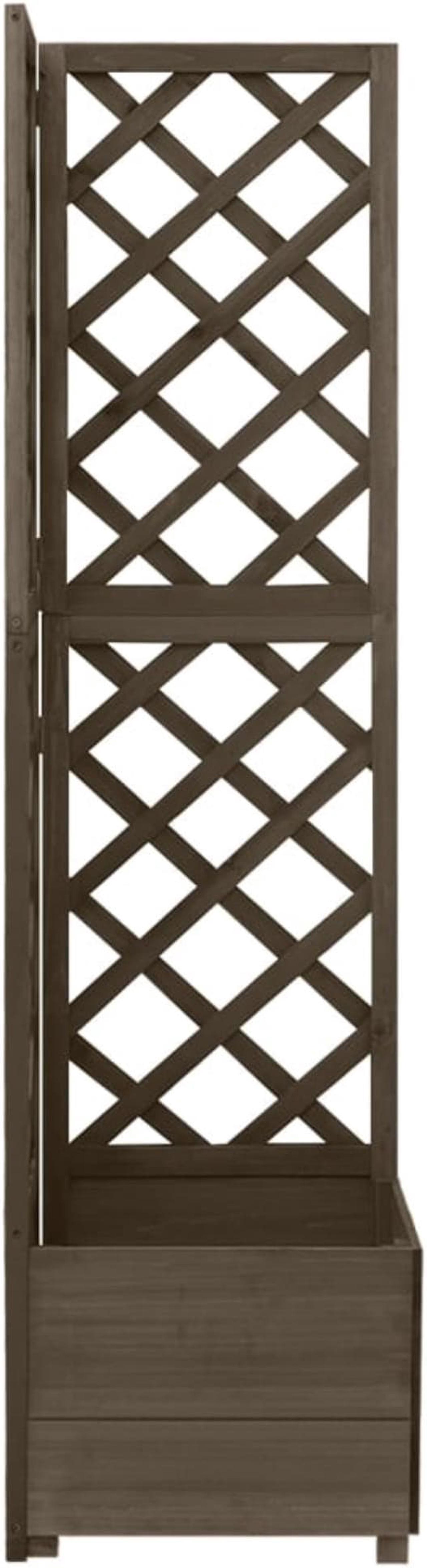 Alt view image 2 of 15 - vidaXL Corner Trellis Planter Gray 15.7"x15.7"x59" Solid Fir Wood
