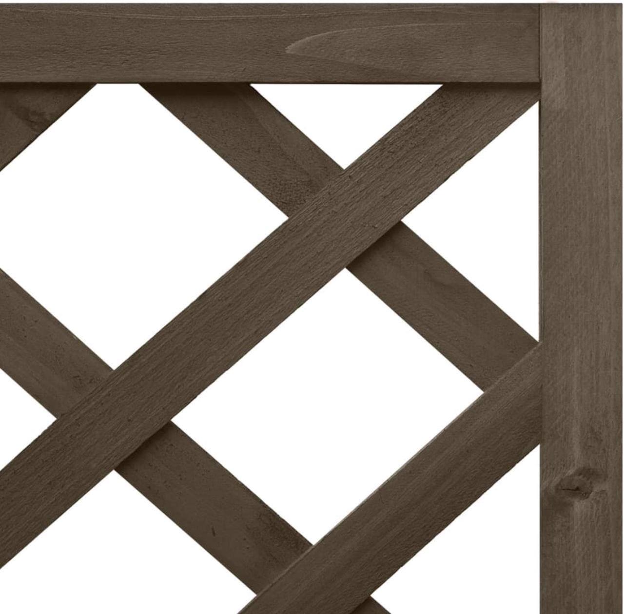 Alt view image 5 of 15 - vidaXL Corner Trellis Planter Gray 15.7"x15.7"x59" Solid Fir Wood