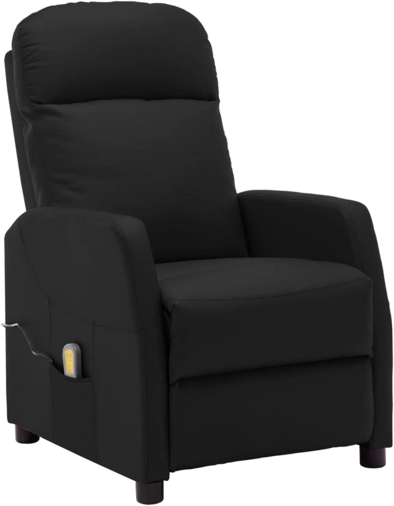 Alt view image 6 of 18 - vidaXL Massage Chair Leisure Lounge Recliner for Home Theater Black Faux Leather