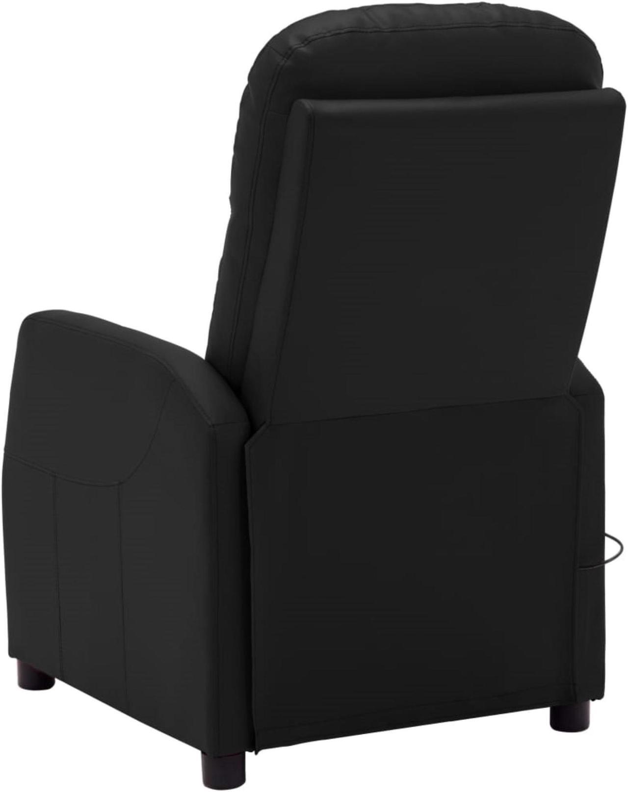 Alt view image 11 of 18 - vidaXL Massage Chair Leisure Lounge Recliner for Home Theater Black Faux Leather