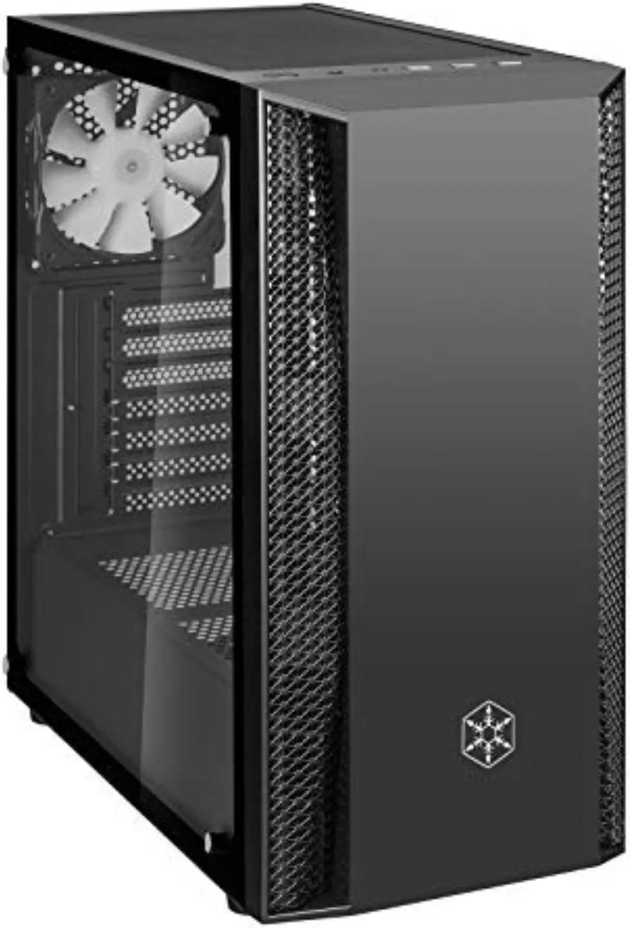 Alt view image 2 of 6 - ATX Case/120mm Black Fan x1 included/U3x2,U2x1,CTIA Audio x1/3.5"x1 + 2.5"x6/Aggressive Design /TG Side Panel /Black Steel Body and ABS Bazel